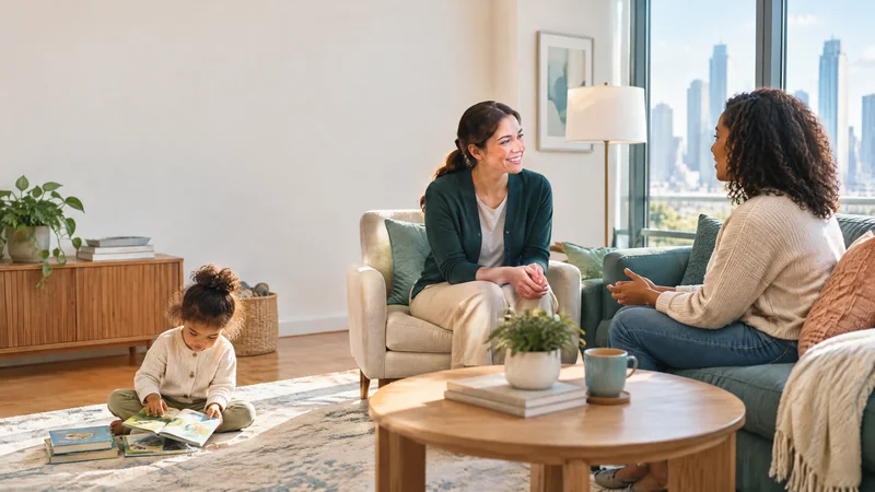How to Hire a Nanny in Chicago in 2026: A Clear Process for Busy Families — professional nanny engaging with children in a family home in Chicago for Crown Nannies